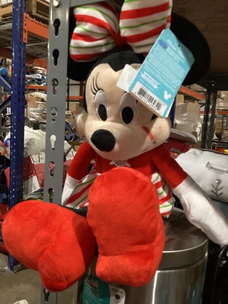 Lot # 653 Just Play Disney Holiday Classics Large Minnie Mouse Yuletide Stripes Plush, 19-inch Stuffed Animal, Soft and Cuddly, Officially Licensed, Kids Toys for Ages 2 Up