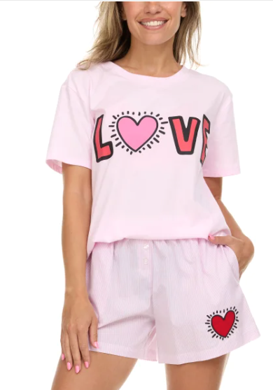 Keith Haring Ladies' Tee and Boxer Set-Small