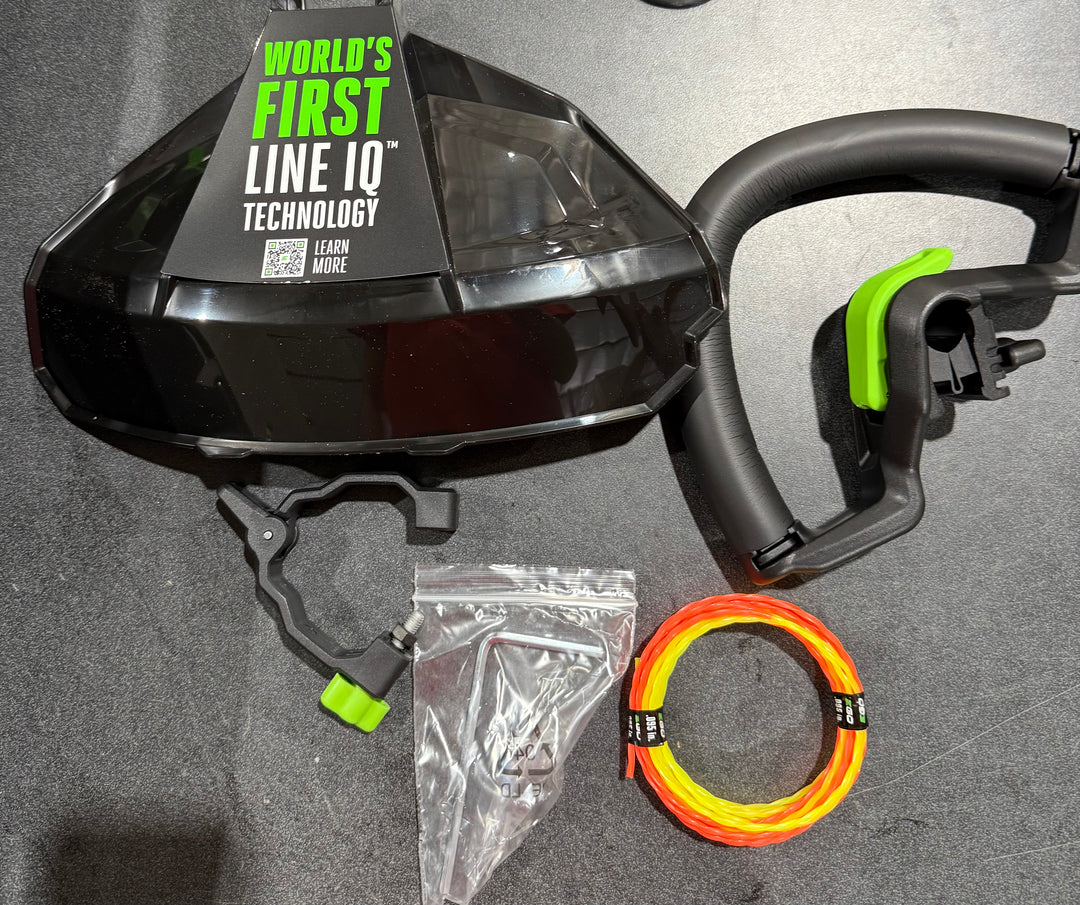 EGO POWER + POWERLOAD with LINE IQ 56-volt 16-in Telescopic Shaft Battery String Trimmer 4 Ah (Battery and Charger Included)(used)