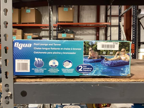 Lot # 1736 Aqua Luxury Pool Lounger, 2-Pack