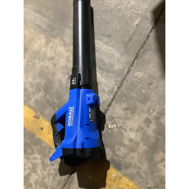 Lot # 969 Kobalt 24-Volt Max Lithium Ion 410-CFM Brushless Cordless Electric Leaf Blower $177