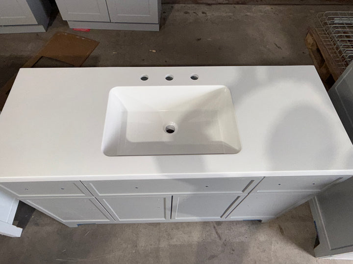 Style Selections Potter 48-in Light Gray Single Sink Bathroom Vanity with White Cultured Marble Top (OPEN BOX)