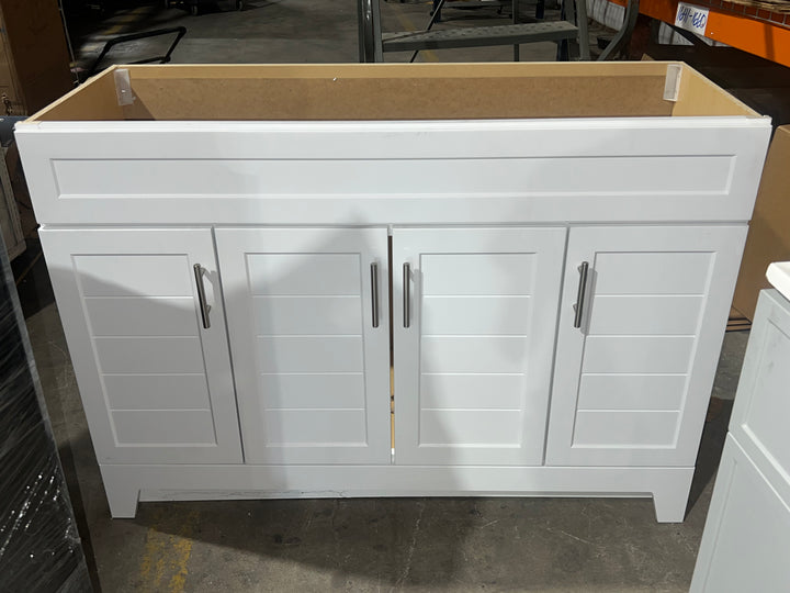 Style Selections Kirkman 48-in True White Single Sink Bathroom Vanity with White Cultured Marble Top(Dont List) (MP)