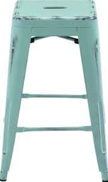 Lot # 2086 Flash Furniture Distressed Metal Bar Stool $65