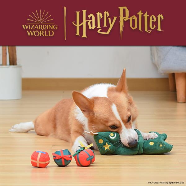 Lot # 945 Harry Potter 14" Holiday Tree Burrow Dog Toy with Plush Squeaker Hogwarts House Presents | Dog Toys for Pets, Plush Dog Toy, Dog Squeaky Toy, Toys for Dogs