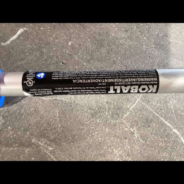 Lot # 1284 KOBALT MST 2240-03 String Trimmer - $95