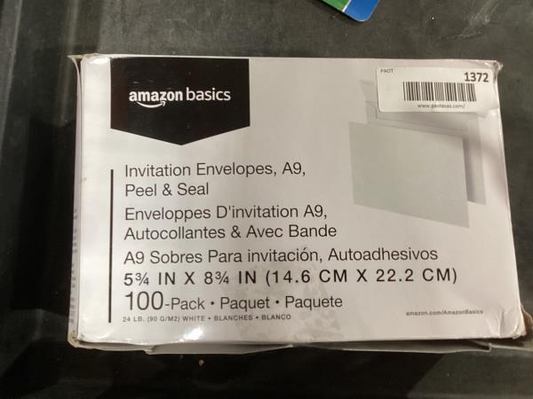 Lot # 1372 Amazon Basics A9 Env. White 100-Pk PeelSeal
