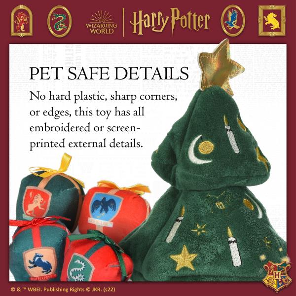 Lot # 945 Harry Potter 14" Holiday Tree Burrow Dog Toy with Plush Squeaker Hogwarts House Presents | Dog Toys for Pets, Plush Dog Toy, Dog Squeaky Toy, Toys for Dogs