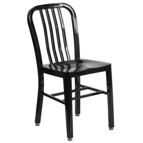 Lot # 1658 Commercial Grade Black Metal Chair $75