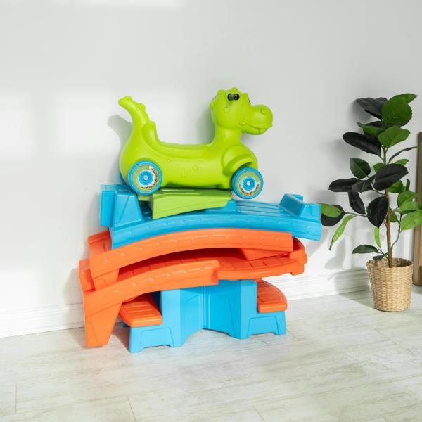 Lot # 1618 Step2 Dino Dash Up & Down Roller Coaster Kids Ride On Toy, Push Car, Indoor/Outdoor Playset, Made of Durable Plastic, Max Weight 50 lbs., for Toddlers 2-5 Years Old