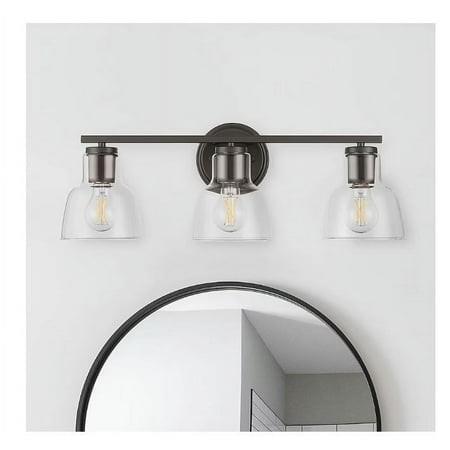 Lot # 445 Allen + Roth Irvine 23-Inches 3 -Light Matte Bronze Transitional Vanity Light