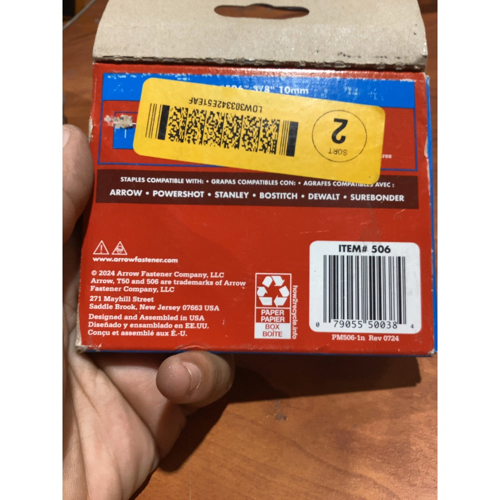 Lot # 1321 ARROW T50 506 Heavy Duty Staples 1250-pk $9.98