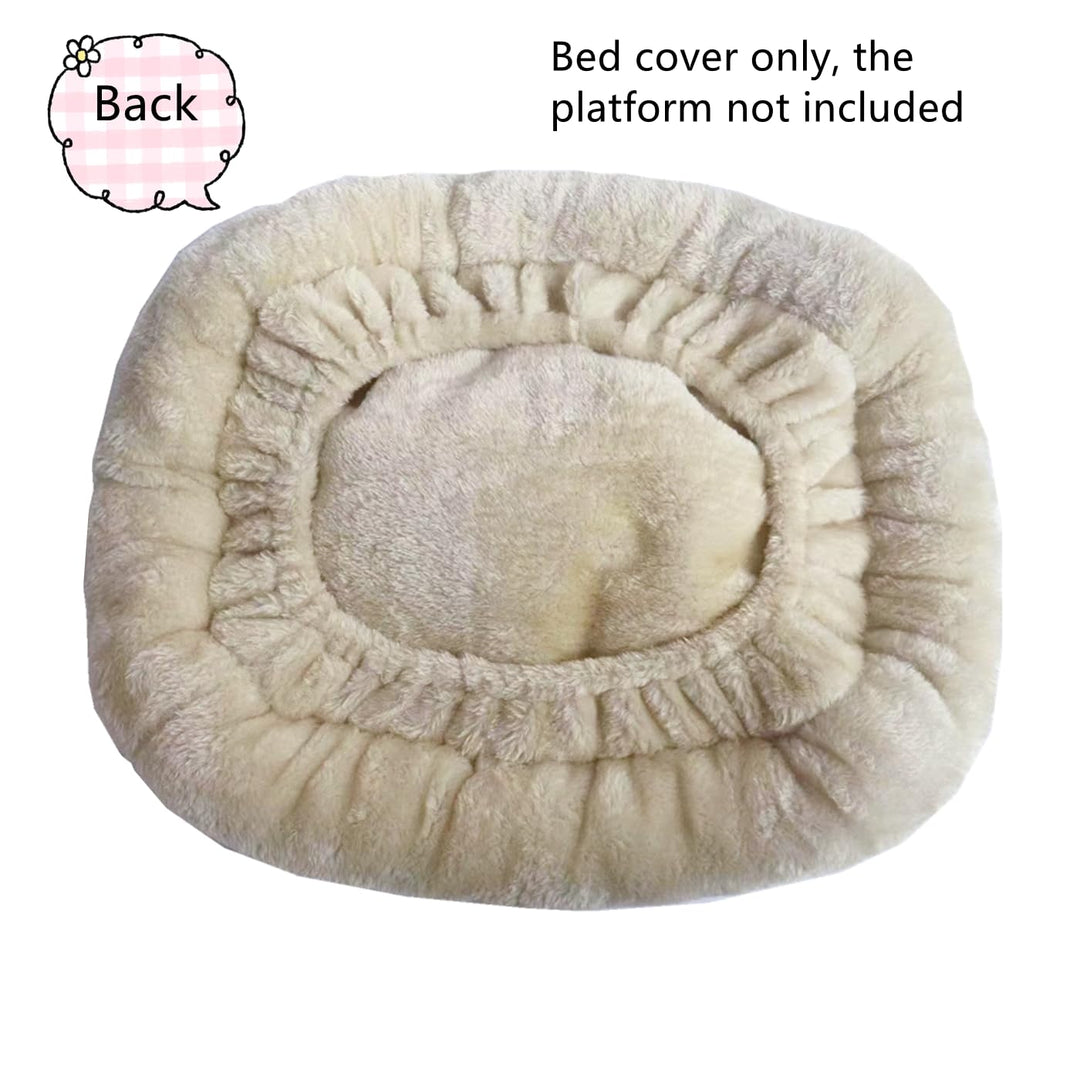 Lot # 1375 SHENGOCASE Cat Tree Tower Accessories Replacement Parts Round Top Cushion Bed Cover for Cat Perch with Elastic Band (13.8", Beige)