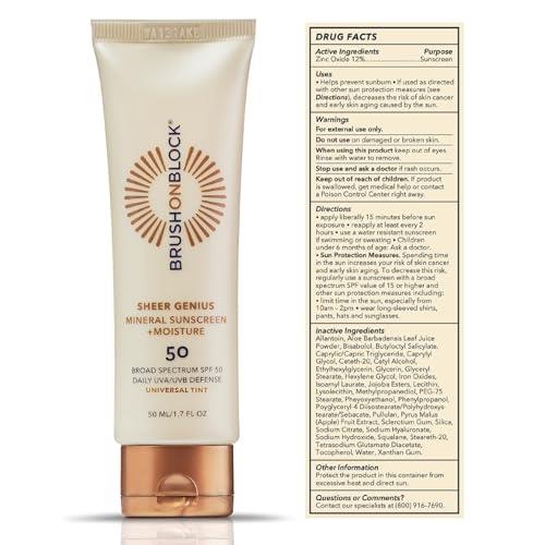 Brush on Block Sheer Genius Universal Tinted Mineral Sunscreen and Moisturizer SPF 50