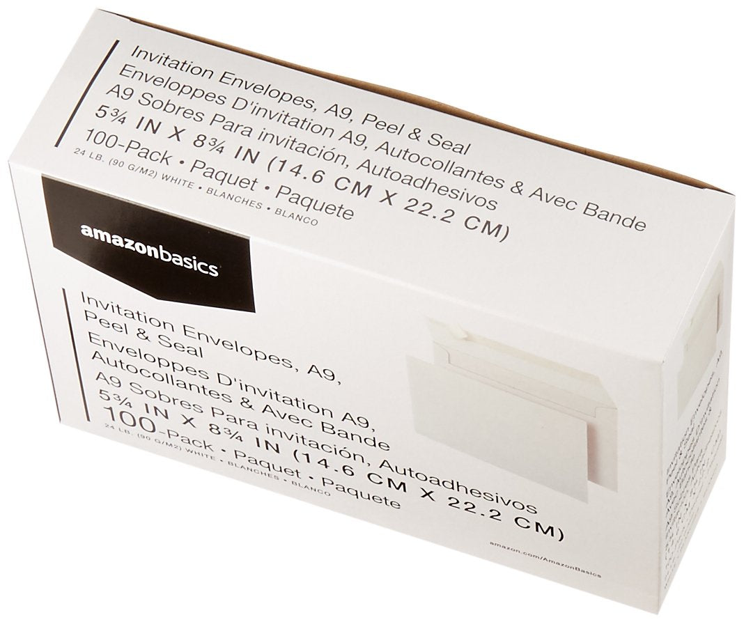 Lot # 1372 Amazon Basics A9 Env. White 100-Pk PeelSeal