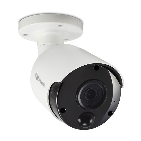 Lot # 1269 Swann 4K Security Camera System, 4 Indoor/Outdoor Wired 8MP Bullet Cameras,8 Channel DVR with 2TB,Color Night Vision, True Detect, 24/7 Home Surveillance, IP66 Weatherproof, Spotlights, Siren & Mic