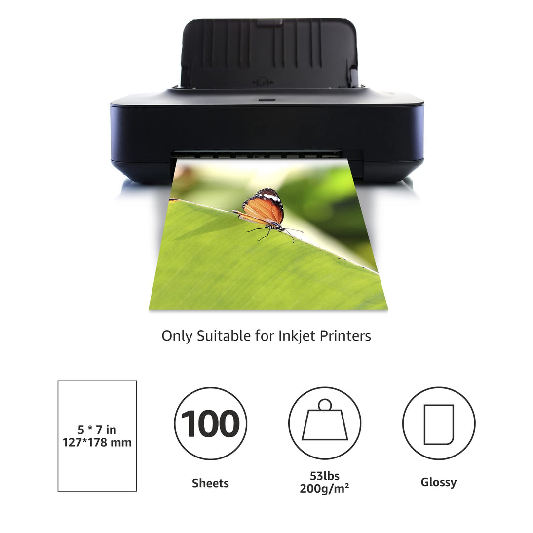 Lot # 1212 Amazon Basics 5x7 Glossy Photo Paper 100-pk $12
