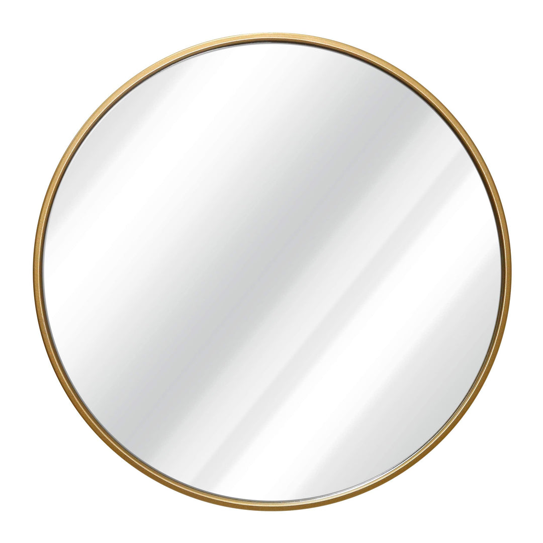 Lot # 1535 HBCY Creations Small Round Mirror, Gold Metal 20 inch Wall Mirror for Bathroom, Entry, Dining Room, Living Room, and More, Modern Minimalist Mirror for Both Rustic and Boho Design and Decor