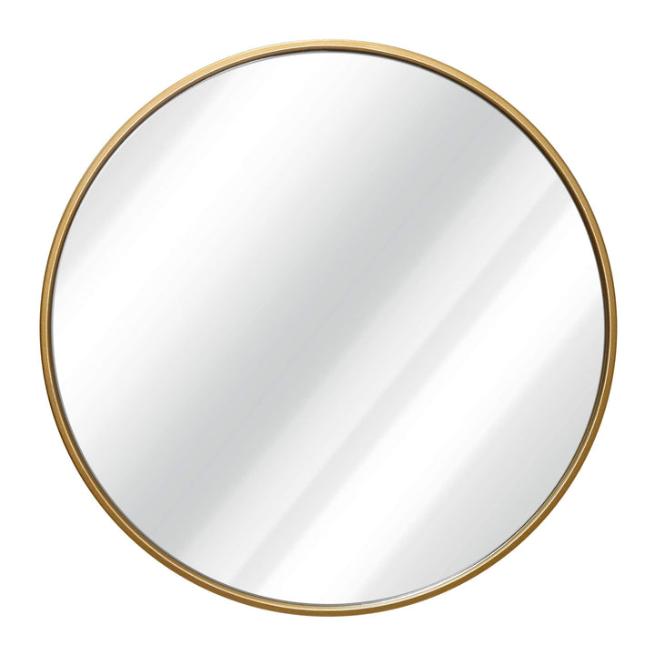 Lot # 1535 HBCY Creations Small Round Mirror, Gold Metal 20 inch Wall Mirror for Bathroom, Entry, Dining Room, Living Room, and More, Modern Minimalist Mirror for Both Rustic and Boho Design and Decor