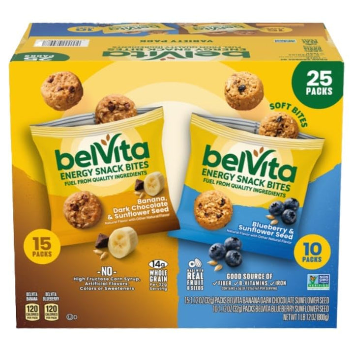 Lot # 712 Belvita Energy Snack Bites Variety Pack - 25 Count