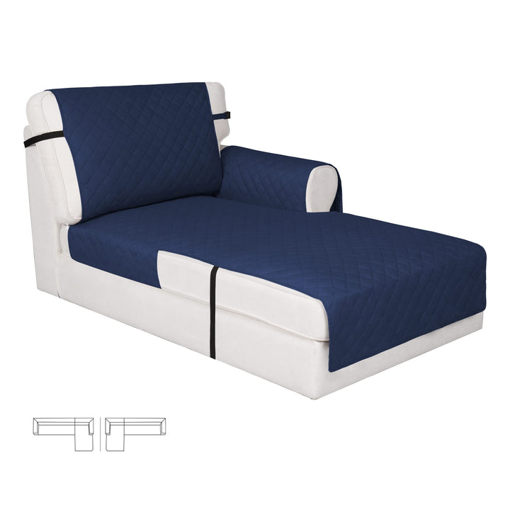 Lot # 1994 EasyGoing Reversible Chaise Lounge Couch Cover Water Resistant Sofa Cover Sectional L Shaped Sofa Slipcover with Adjustable Straps Furniture Protector for Dogs 115X34 in NavyNavy $3999
