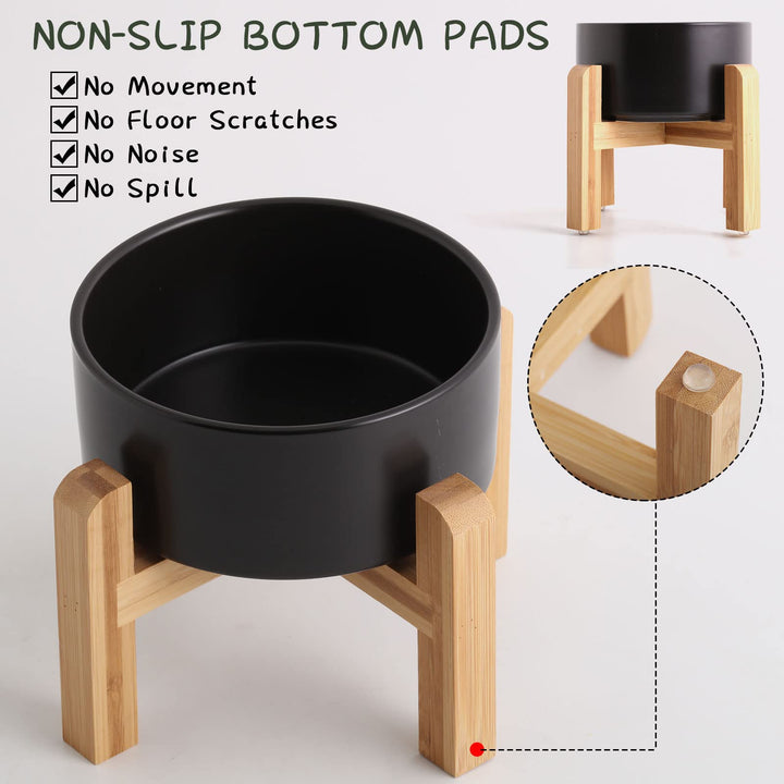 Lot # 1382 Petygooing 28 OZ Black Elevated/Raised Ceramic Dog Bowl for Small and Medium Breeds, Dog Food Water Dish with Stand,Pet Feeding Bowl with Anti Slip Rubber for Cats Small and Medium Dogs (3.6 Cups)