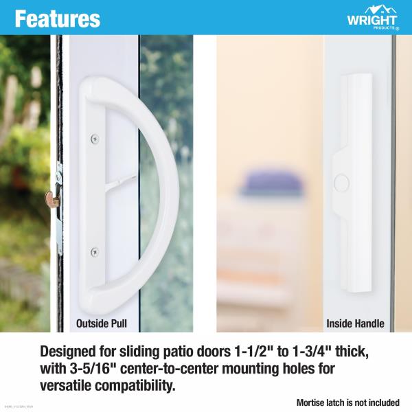 Lot # 1092 Wright Prods Patio Door Handle White $39.98