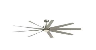 Fanimation Studio Collection EightyFour 84-in Brushed Nickel Color-changing Integrated LED Indoor/Outdoor Ceiling Fan with Light and Remote (9-Blade) (open box)