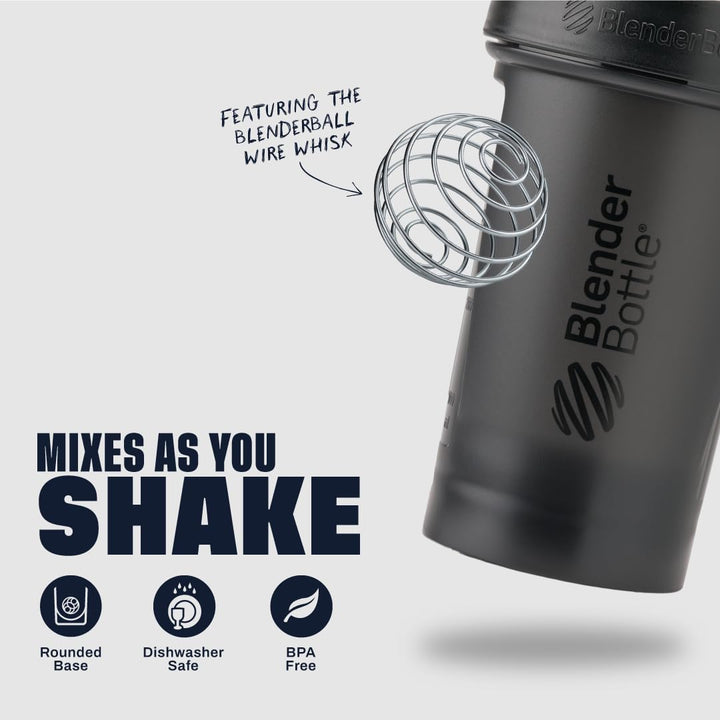 Lot # 1481 BlenderBottle Classic V2 Shaker Bottle Perfect for Protein Shakes and Pre Workout, 28-Ounce, Black, 2 Pack