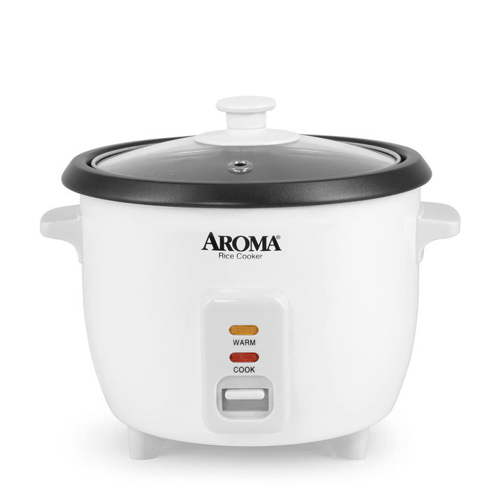 Lot # 1149 Aroma Housewares Aroma 6-cup (cooked) 1.5 Qt. One Touch Rice Cooker, White (ARC-363NG), 6 cup cooked/ 3 cup uncook/ 1.5 Qt.