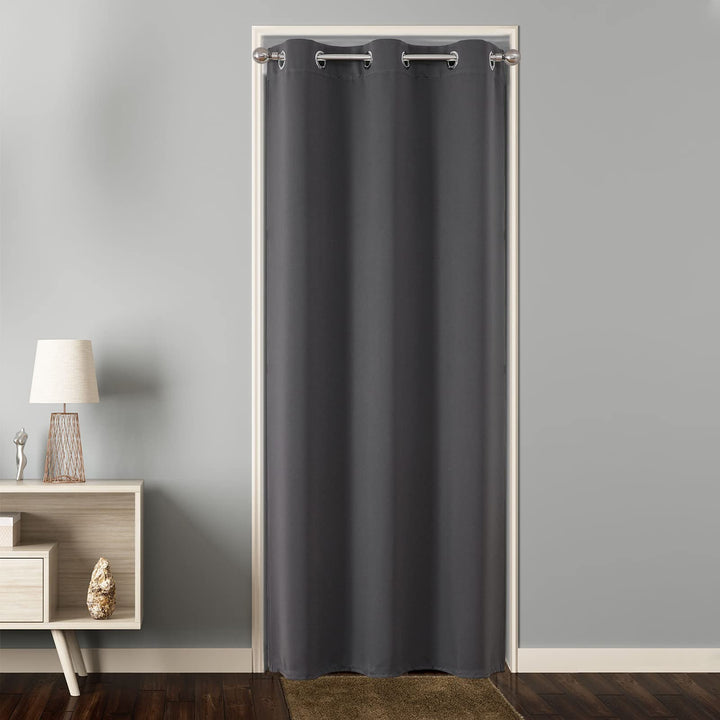 Lot # 1499 Joydeco Door Curtain for Closet Doors 78 Inches Long 1 Panel, Blackout Doorway Curtain for Open Closet Bedroom, Room Divider for Privacy (Grey, 40Wx78L)