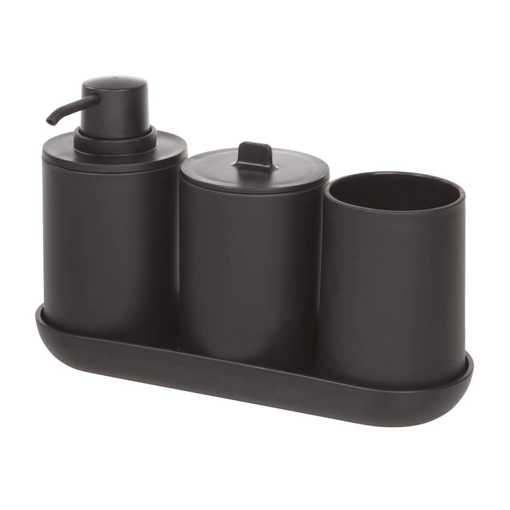 Lot # 1202 InterDesign 4pc Bath Set Matte Black $12.00
