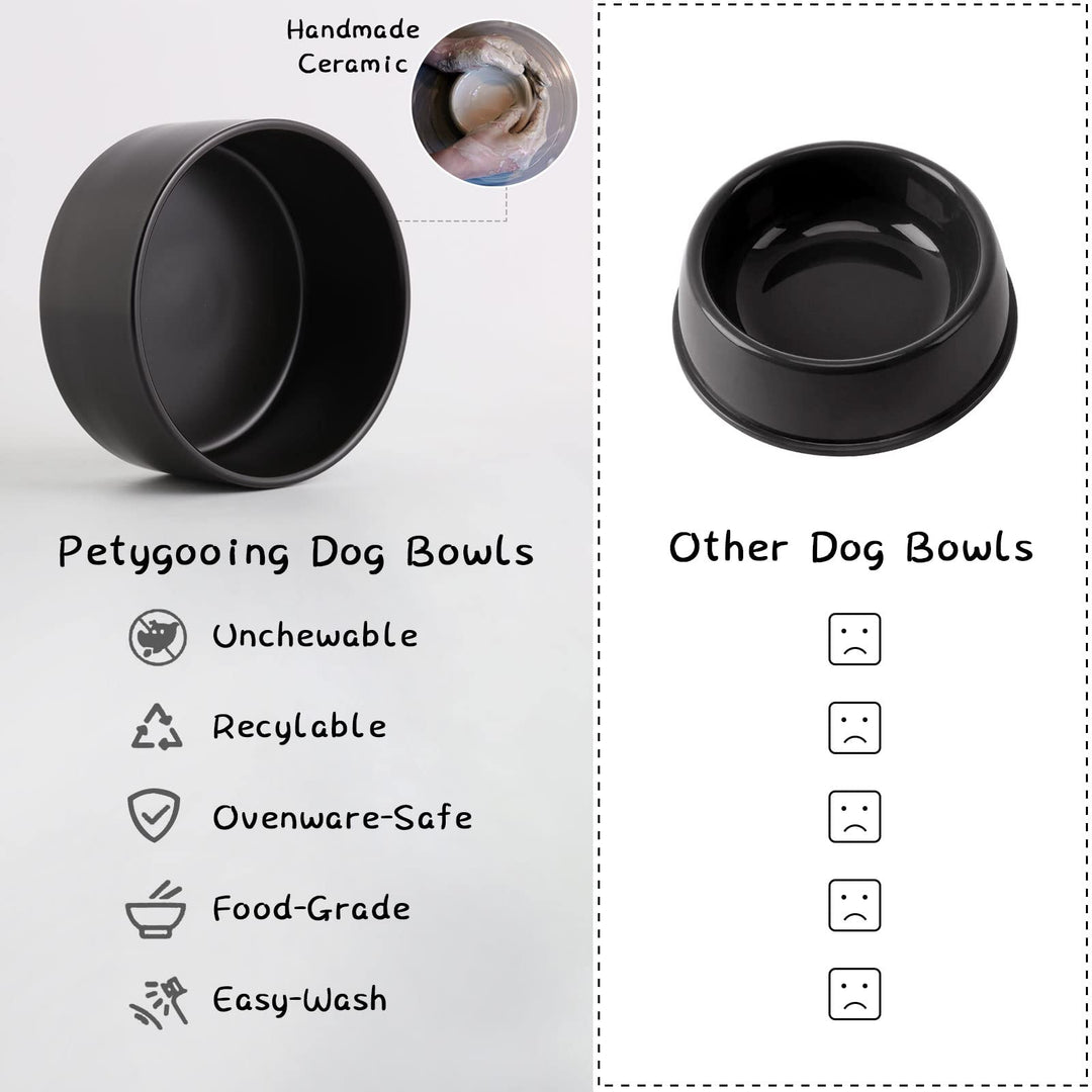 Lot # 1382 Petygooing 28 OZ Black Elevated/Raised Ceramic Dog Bowl for Small and Medium Breeds, Dog Food Water Dish with Stand,Pet Feeding Bowl with Anti Slip Rubber for Cats Small and Medium Dogs (3.6 Cups)