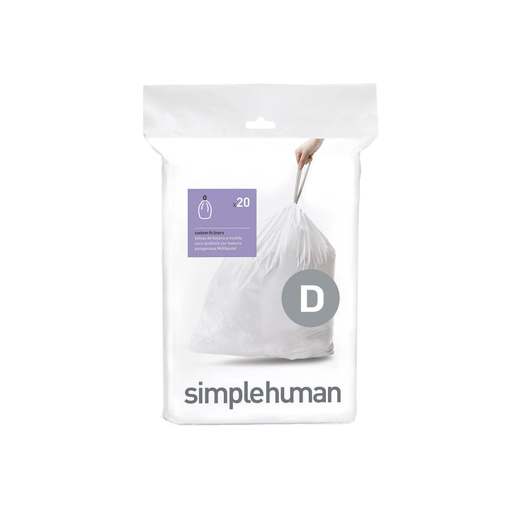 Lot # 1485 simplehuman CW0163 20L, 20 Liners, White â€” Code D