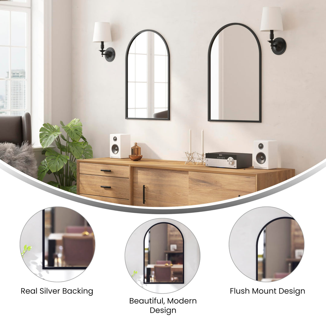 Lot # 2075 Flash Furniture UPDATED STYLE Wall-Mounted Mirror $29.32