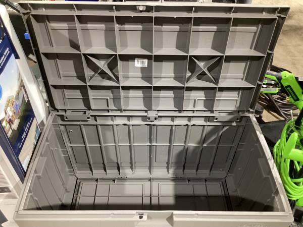 Lot # 2115 Suncast 50 Gal. Plastic Deck Box $99