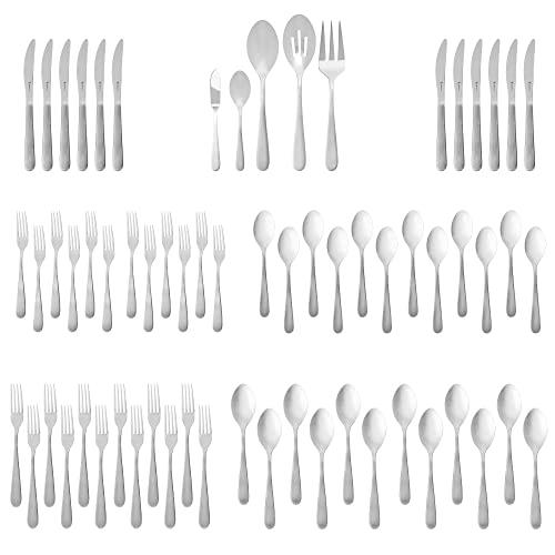 Lucena 65-Piece Service Set for 12 18/10 Stainless Steel Flatware Set (OPEN BOX)