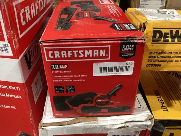 Lot # 622 Craftsman 7Amps 3"WX21"L Corded Belt Sander $75