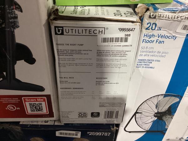 Lot # 988 Thermoplastic Submersible Utility Pump $58