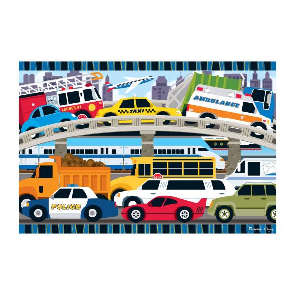 Lot # 468 Melissa & Doug Traffic Jam Jumbo Jigsaw Floor Puzzle (24 pcs, 2 x 3 feet Long) - FSC Certified