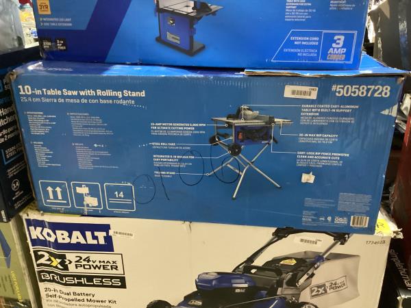 Lot # 1983 Kobalt 10in 15Amp Portable Jobsite Table Saw $300