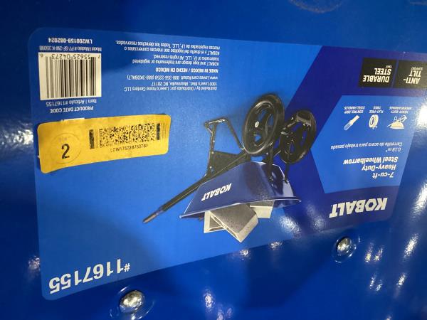 Lot # 1868 Kobalt 7-cu ft Steel Wheelbarrow Flat-free $179