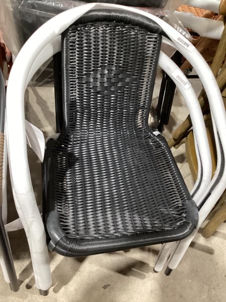 Lot # 2103 Flash Furniture Rattan Stack Chair, Black $43