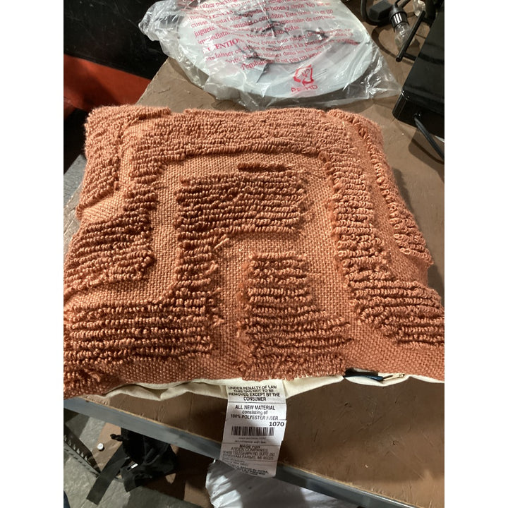 Lot # 1070 Origin2L Outdoor Accent Pillow EQ01S11A-9C8, 100 Percent Polyester Fabric, Textured Terracotta