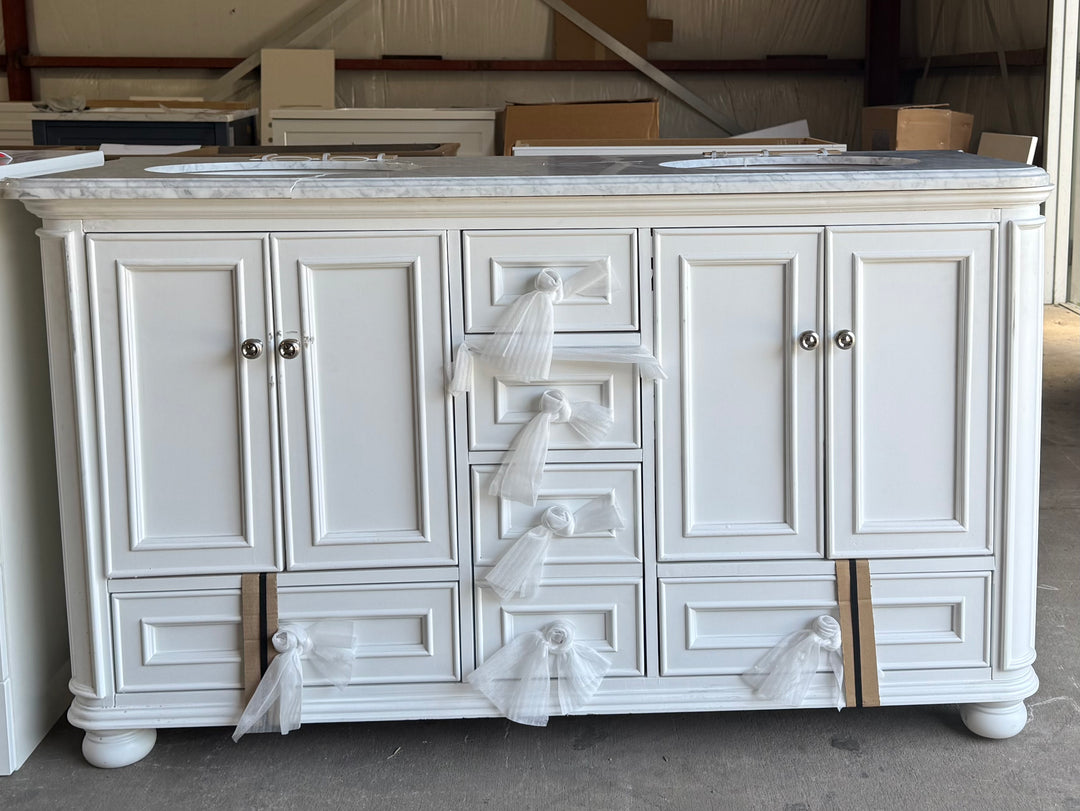 allen + roth Wrightsville 48-in Muse Gray Undermount Single Sink Bathroom Vanity with Natural Carrara Natural Marble Top (Damaged)