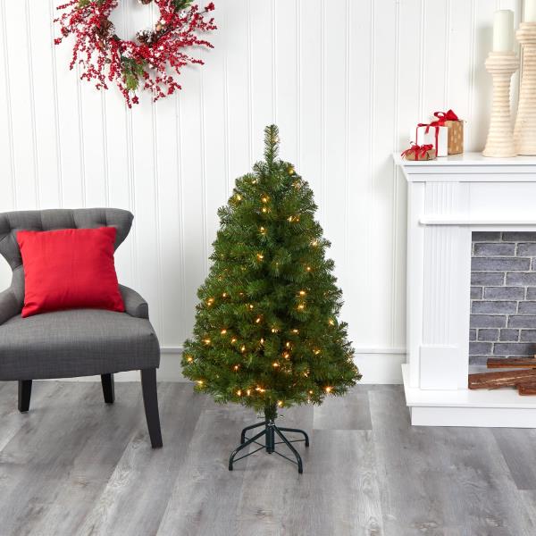 Lot # 1626 Nearly Natural 4ft. Virginia Fir Artificial Christmas Tree with 100 Clear Lights and 223 Bendable Branches