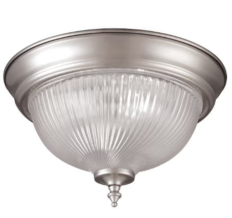 Lot # 1009 Project Source 11-in Nickel Ceiling Flush Mount