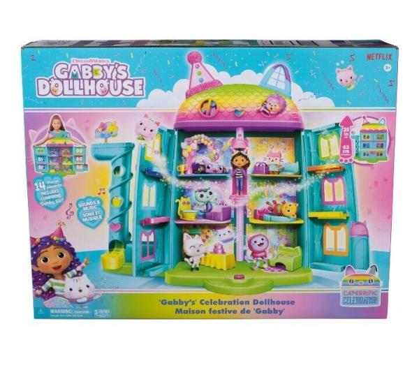 Lot # 1576 Gabby's Dollhouse 15 Piece Rainbow Celebration Dollhouse - Multi Color