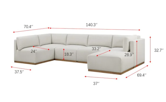 Henredon Murphy Fabric Modular Sectional with Ottoman