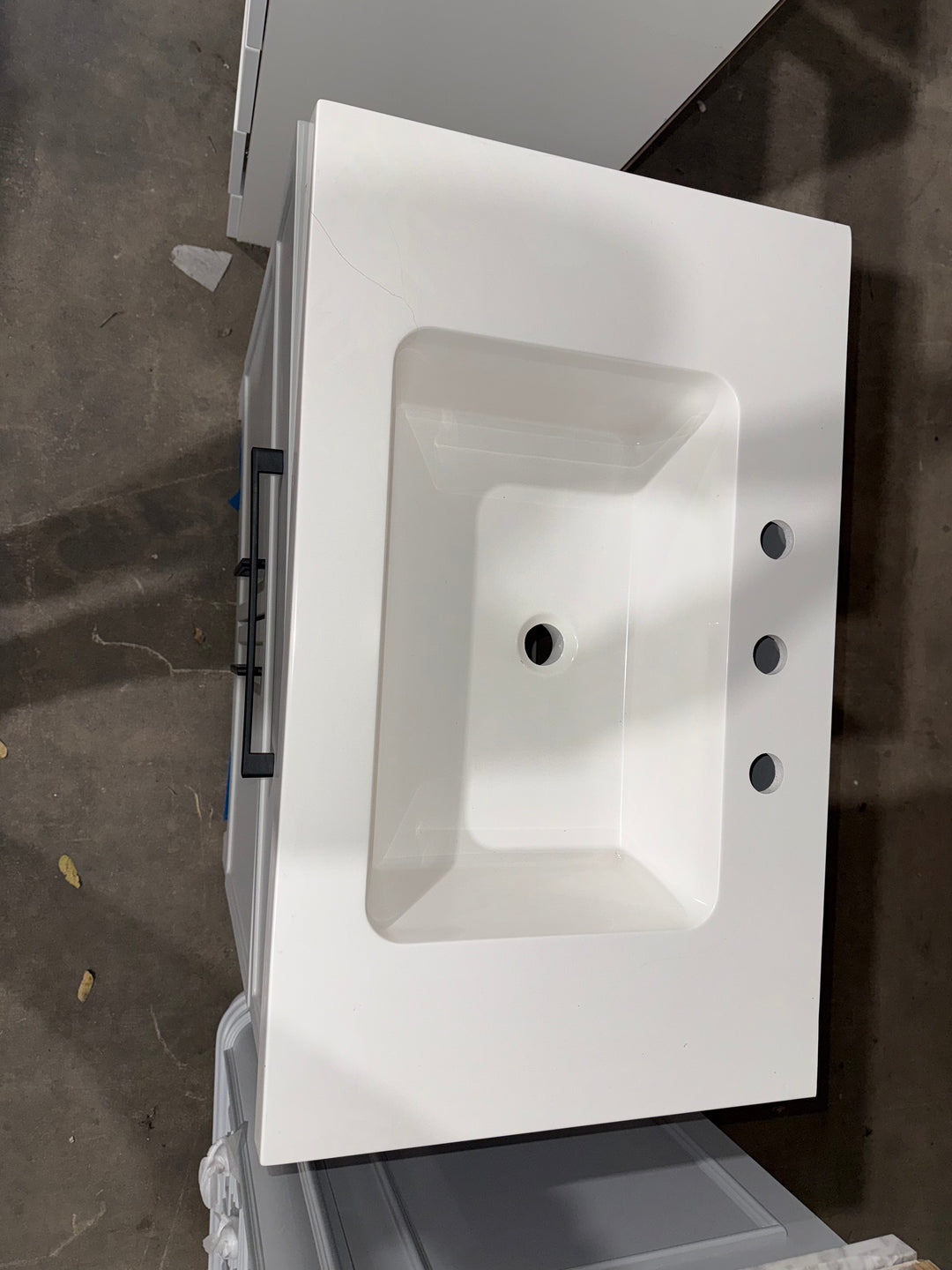 Style Selections Potter 36-in Light Gray Single Sink Bathroom Vanity with White Cultured Marble Top (damaged)